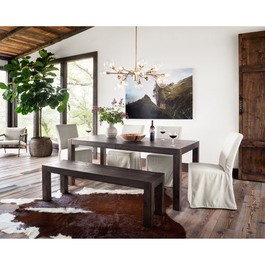 Pellman Chandelier by Four Hands in matte brass. Made from iron, thermoplastic in a modern style.