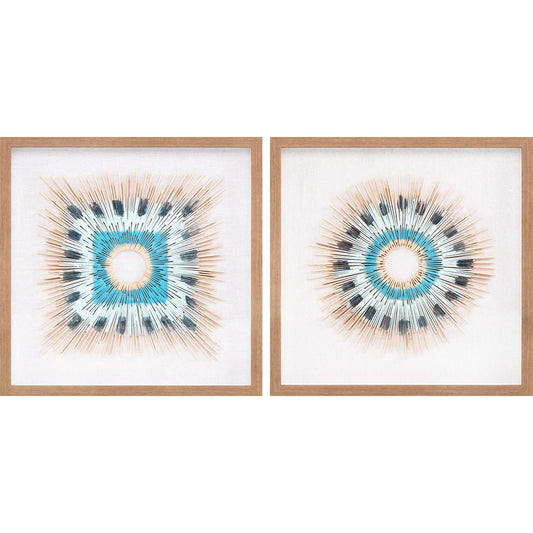Chromatic - 28016 (Set of 2) by Surya in blue and textured. Made from wood, 100% polystyrene in a eclectic & global style.