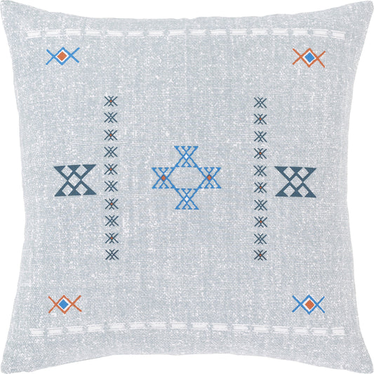 001 S-348108,S-348109 | Primary Silo | Cactus Silk Pillow - 32948 by Surya in denim, white, teal, bright blue, bright orange. Made from unique in a eclectic & global style.