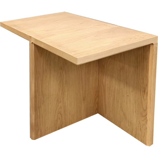 Cascata End Table - 530937 by Livabliss in top: brown; base: brown and natural. Made from top: wood veneer, base: wood veneer in a modern style.