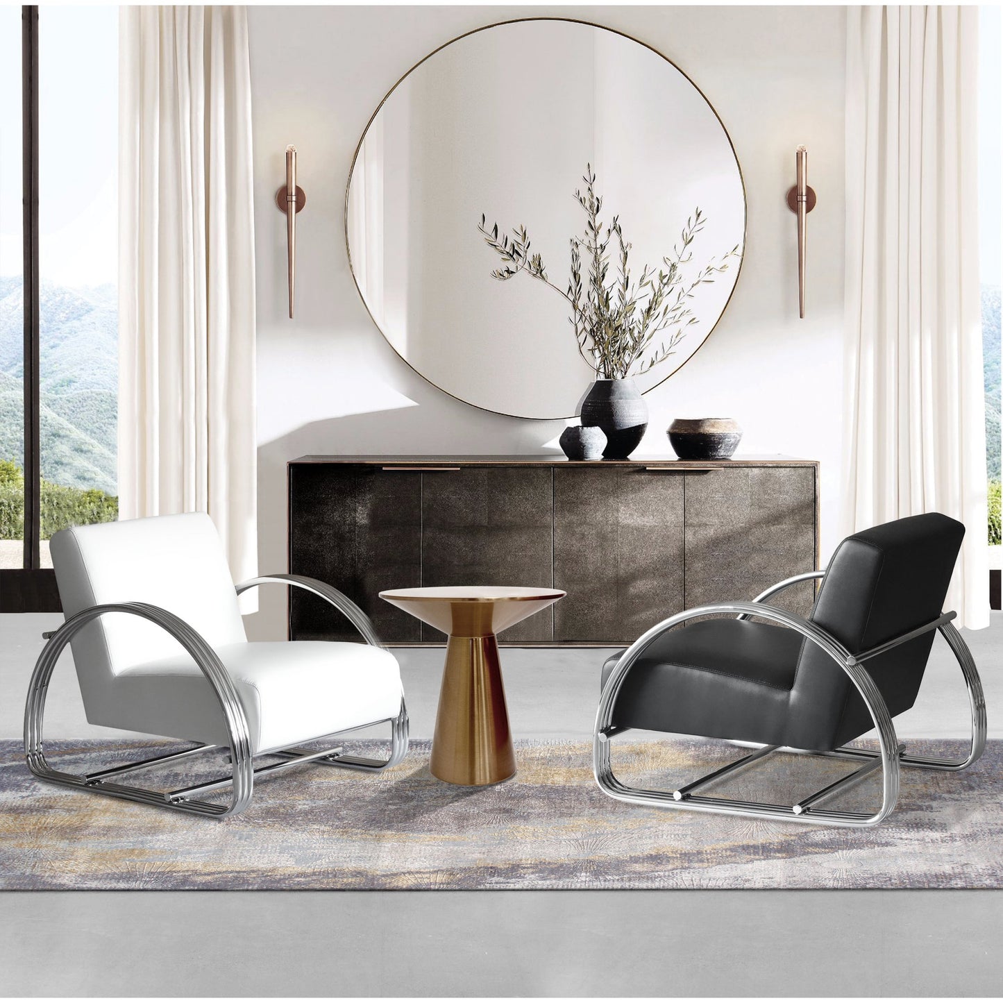 004 SR-702418 | Lifestyle | Lorenzo Side Table by Pasargad Home in rose gold. Made from unique in a eclectic & global style.