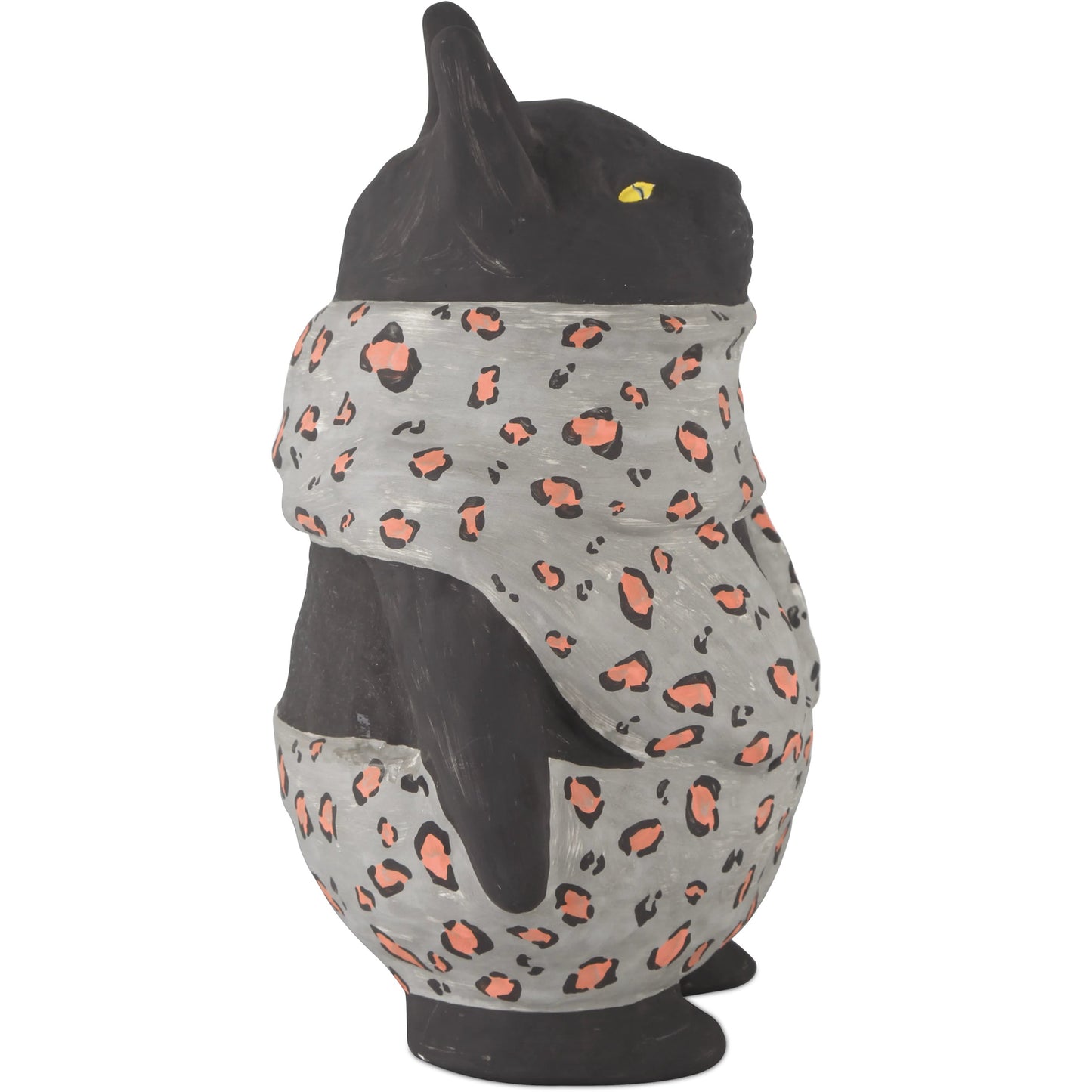 006 SI-2191715 | Additional Silo | Feline Object by Currey and Company in black, gray, pink. Made from porcelain in a modern style.