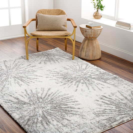 Cloudy Shag Rug - 490542 by Livabliss in off-white, gray. Made from face: 100% polyester, warp: 60% jute, 40% polyester in a unique style.