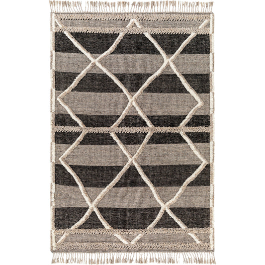 001 SI-1796262,SI-1796264,SI-1796266 | Primary Silo | Cadiz CDZ-2304 Rug by Surya in gray, black, cream. Made from 100% wool in a unique style.