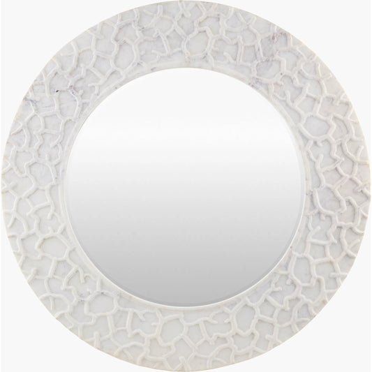 Celebes Accent Mirror by Surya in ivory and natural. Made from marble in a rustic style.