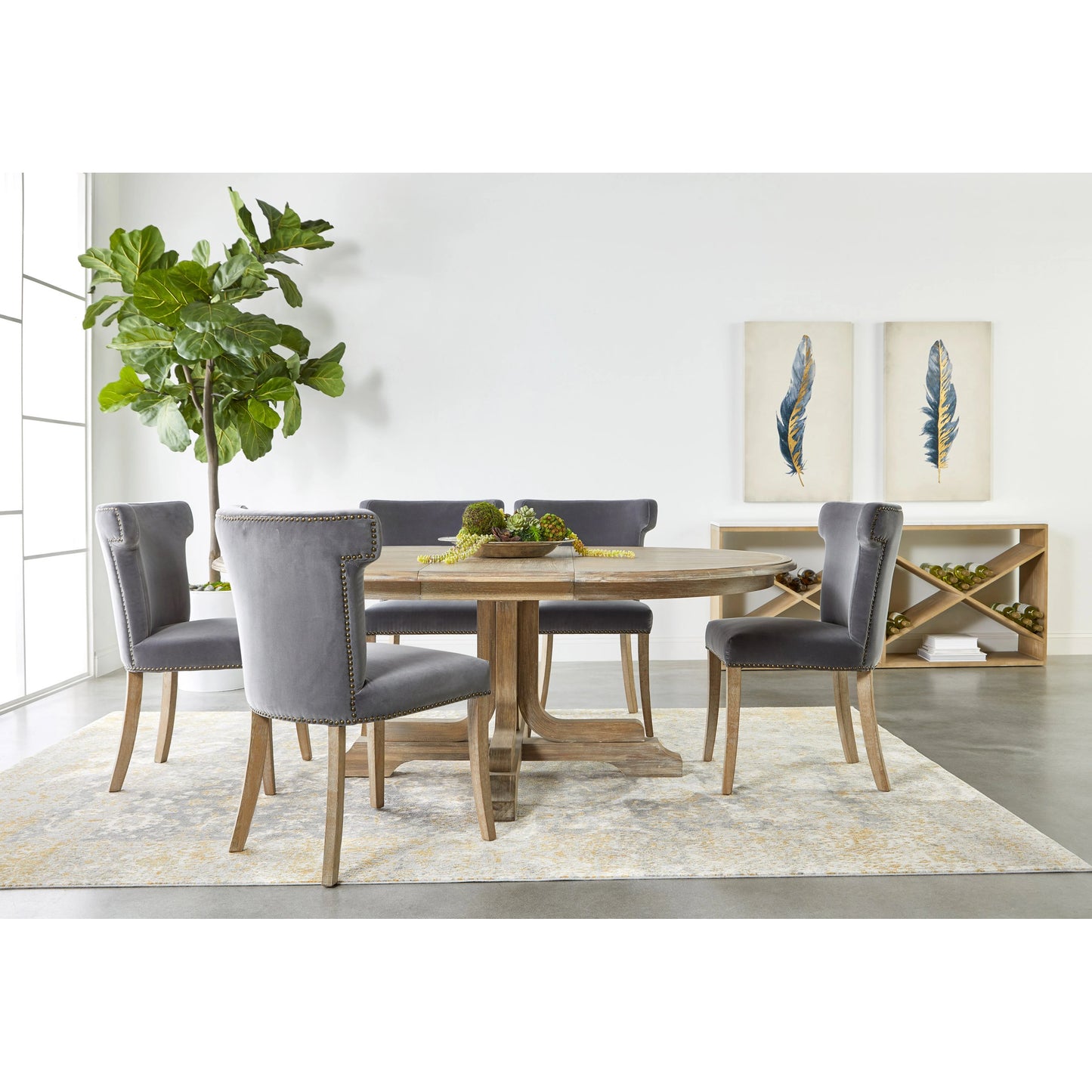010 SI-1826864 | Lifestyle | Cellar Console Table by Essentials For Living in gray oak, white quartz. Made from solid oak wood, solid quartz in a modern style.