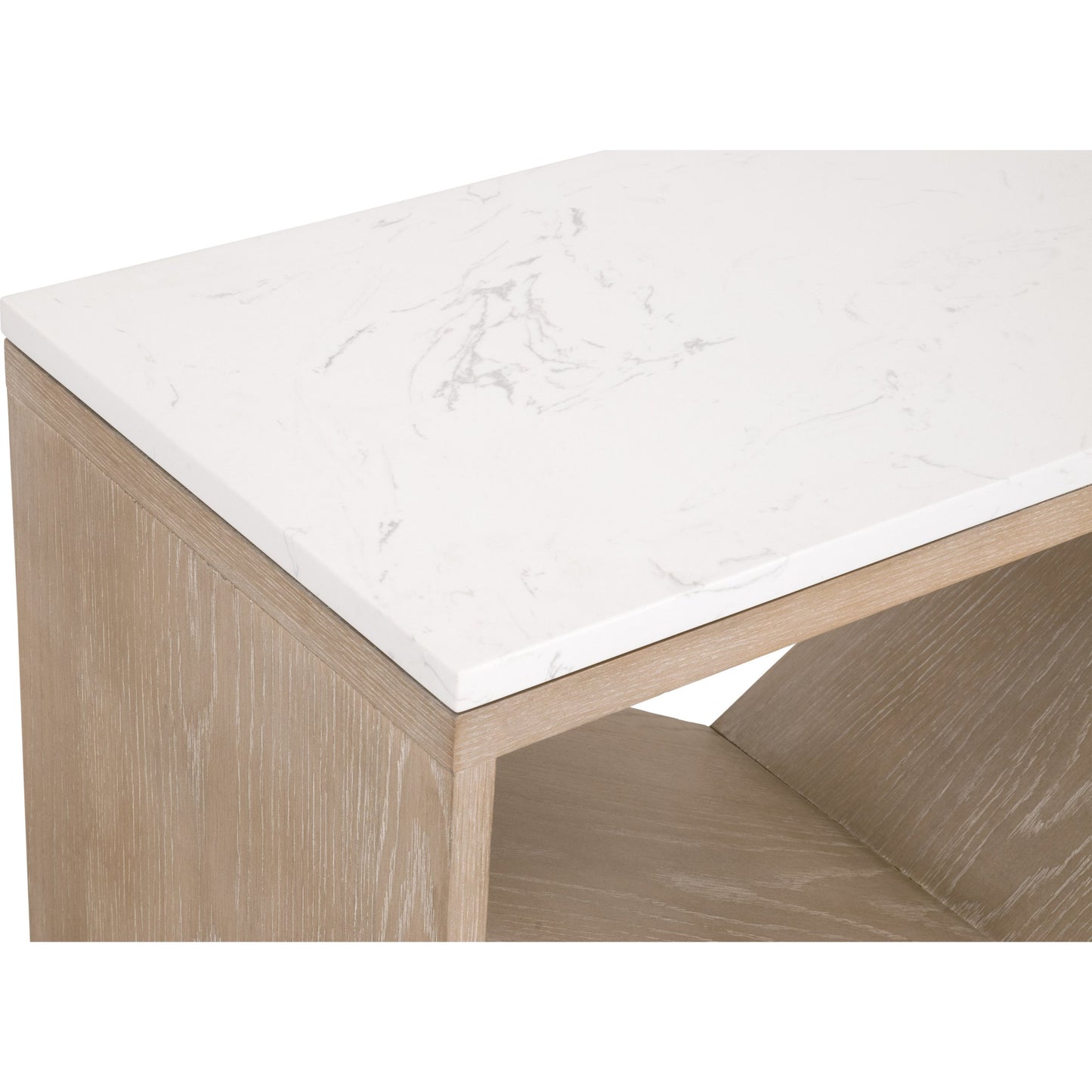 004 SI-1826864 | Additional Silo | Cellar Console Table by Essentials For Living in gray oak, white quartz. Made from solid oak wood, solid quartz in a modern style.