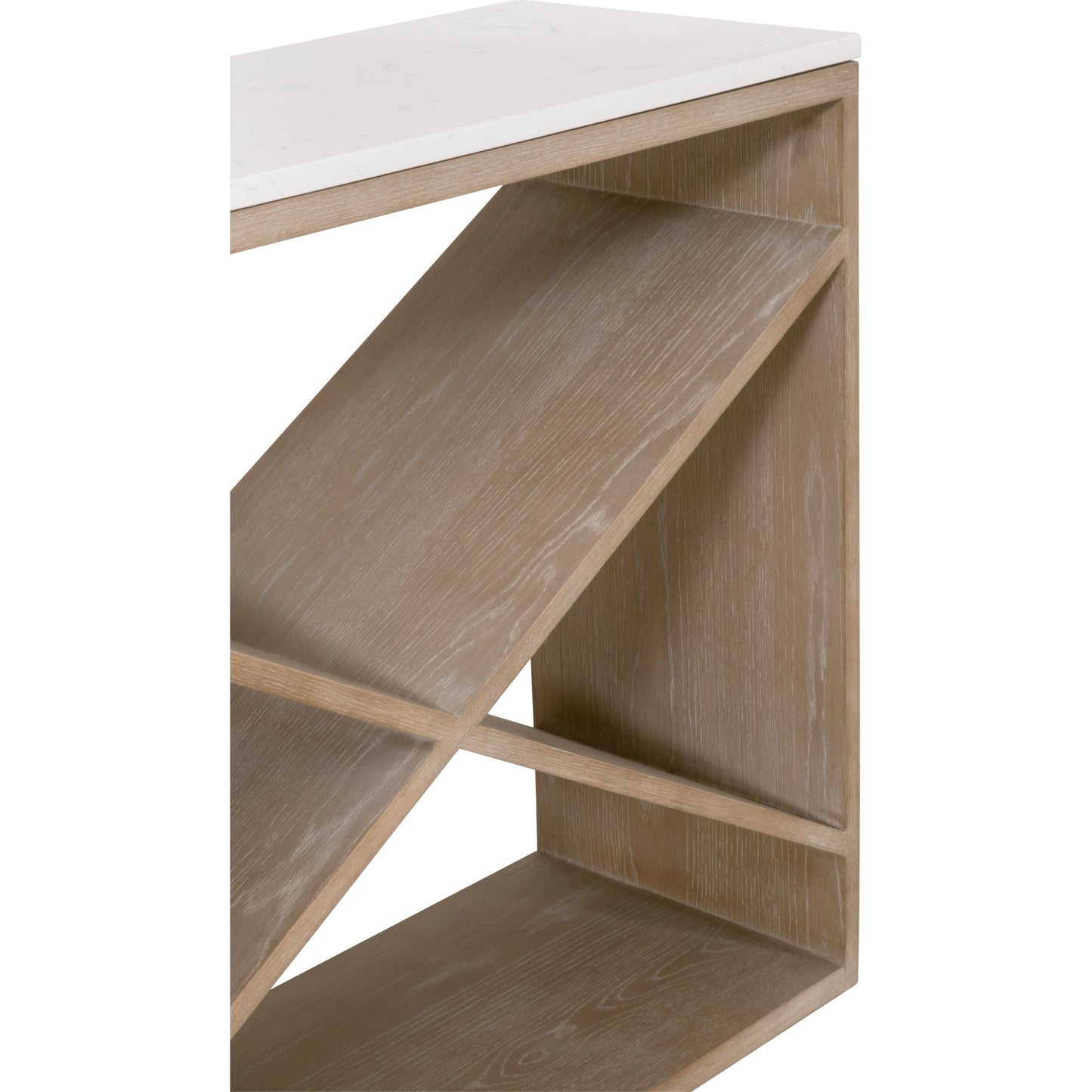 006 SI-1826864 | Additional Silo | Cellar Console Table by Essentials For Living in gray oak, white quartz. Made from solid oak wood, solid quartz in a modern style.