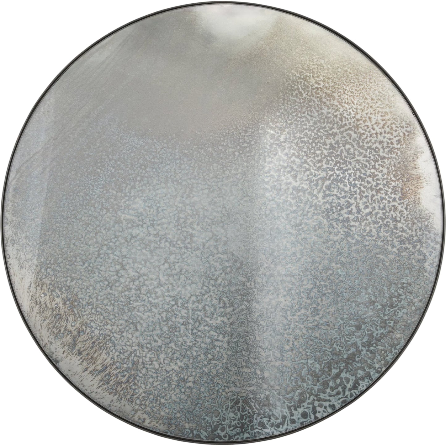 001 SI-2460900 | Primary Silo | Ceres Round Accent Mirror by Surya in black and antiqued, matte. Made from manufactured wood in a unique style.