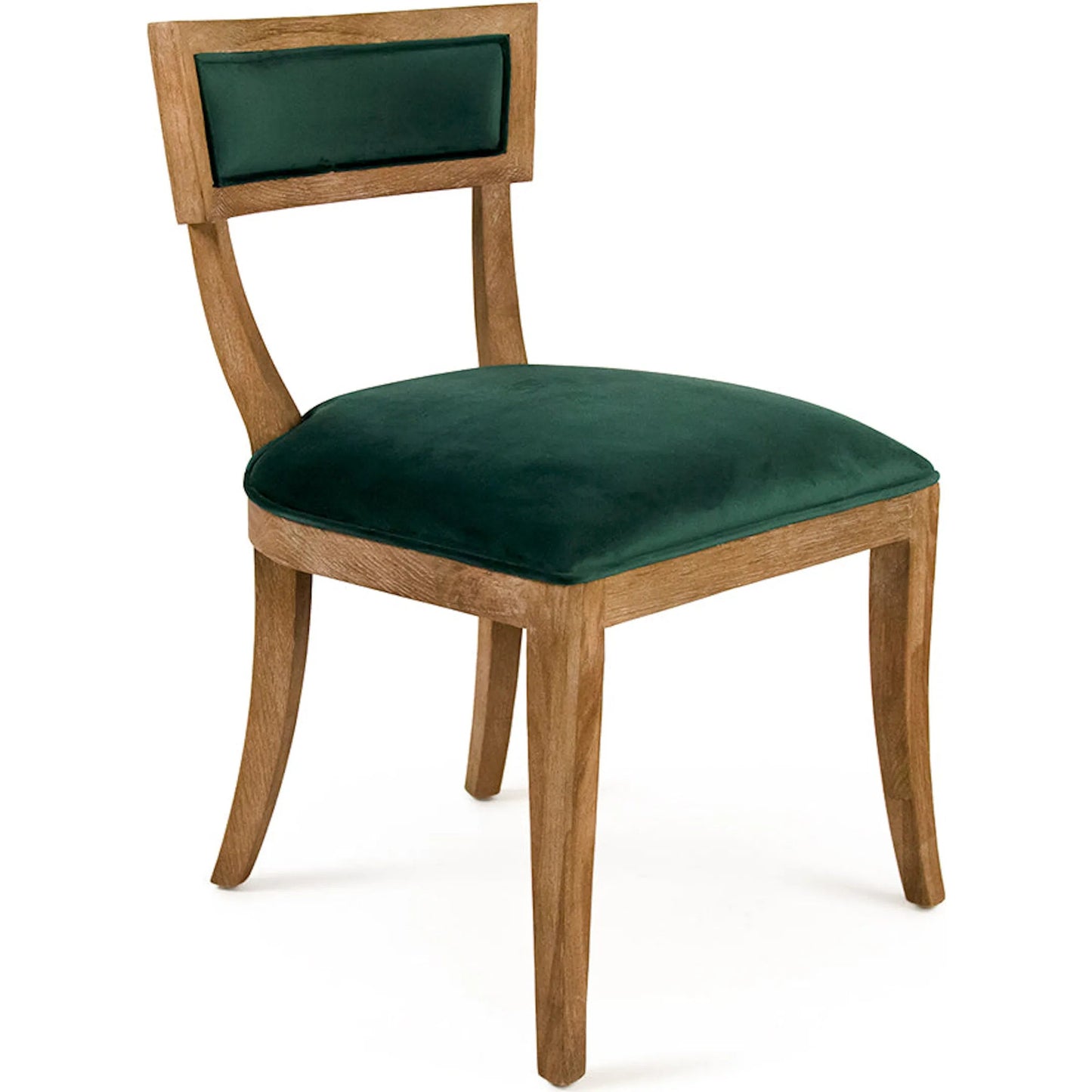 000 SI-2633275 | Primary Silo | Velvet Carvell Side Chair by Zentique in emerald green velvet and grey. Made from velvet, limed grey oak in a modern style.