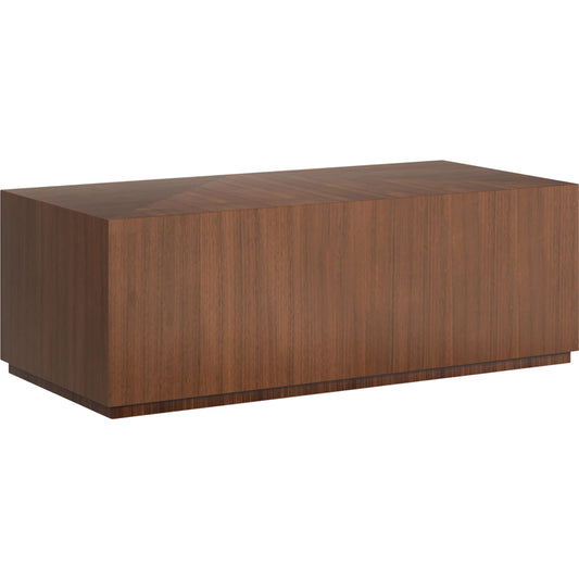 Bello Rectangle Cocktail Table by Caracole in retro walnut. Made from unique in a transitional style.