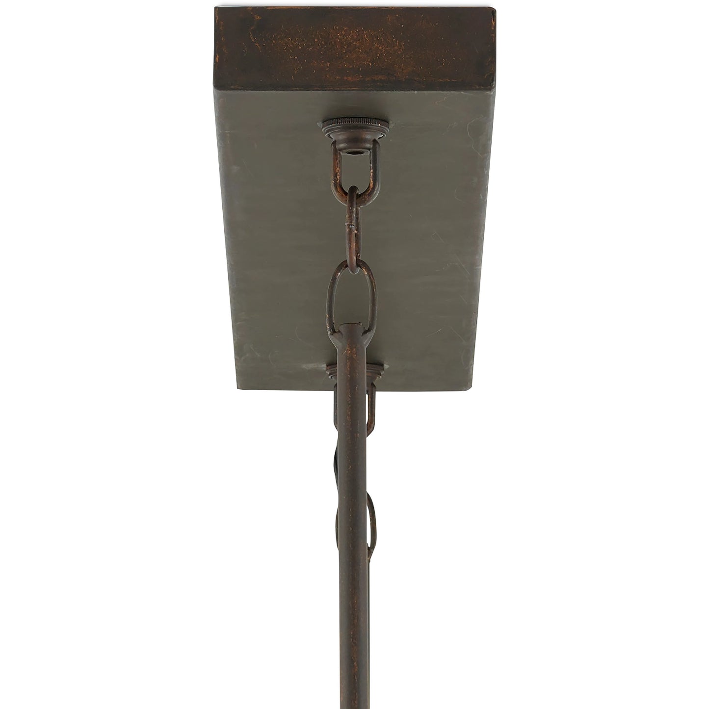 015 SR-767928 | Closeup | Middleton Rectangular Chandelier by Currey and Company. Made from wrought iron in a modern style.
