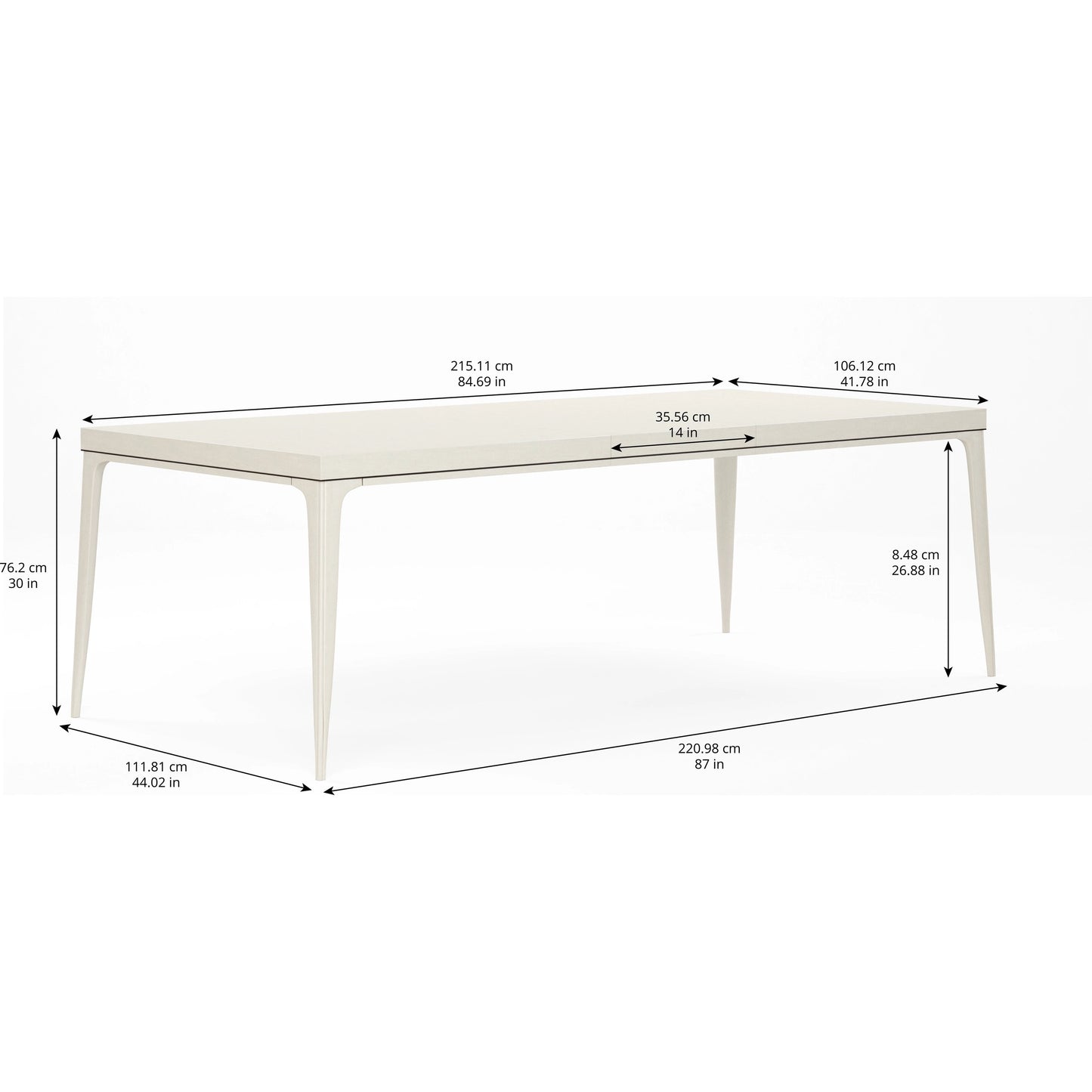 004 SI-2064948 | Additional Silo | Blanc Rectangular Dining Table by A.R.T. Furniture in alabaster, burnished bronze. Made from parrawood solids, maple veneers in a modern style.