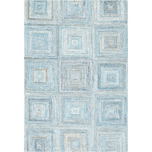 002 SI-1921833,SI-1921835,SI-1921836,SI-1921837 | Primary Silo | Calgary CGR-2301 Rug by Surya in ice blue, pale blue, light blue, sky blue, dark blue. Made from 100% recycled pet yarn in a unique style.