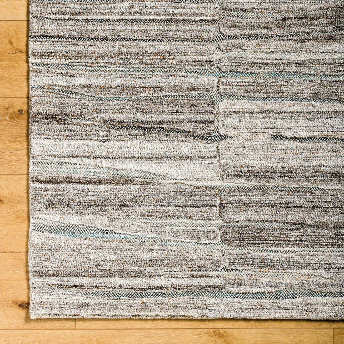 005 SI-1971428,SI-1971429,SI-1971430,SI-1971431,SI-1971432,SI-1971433 | Closeup | Calgary CGR-2307 Rug by Surya in medium gray, taupe, light brown, brown. Made from 100% recycled pet yarn in a unique style.