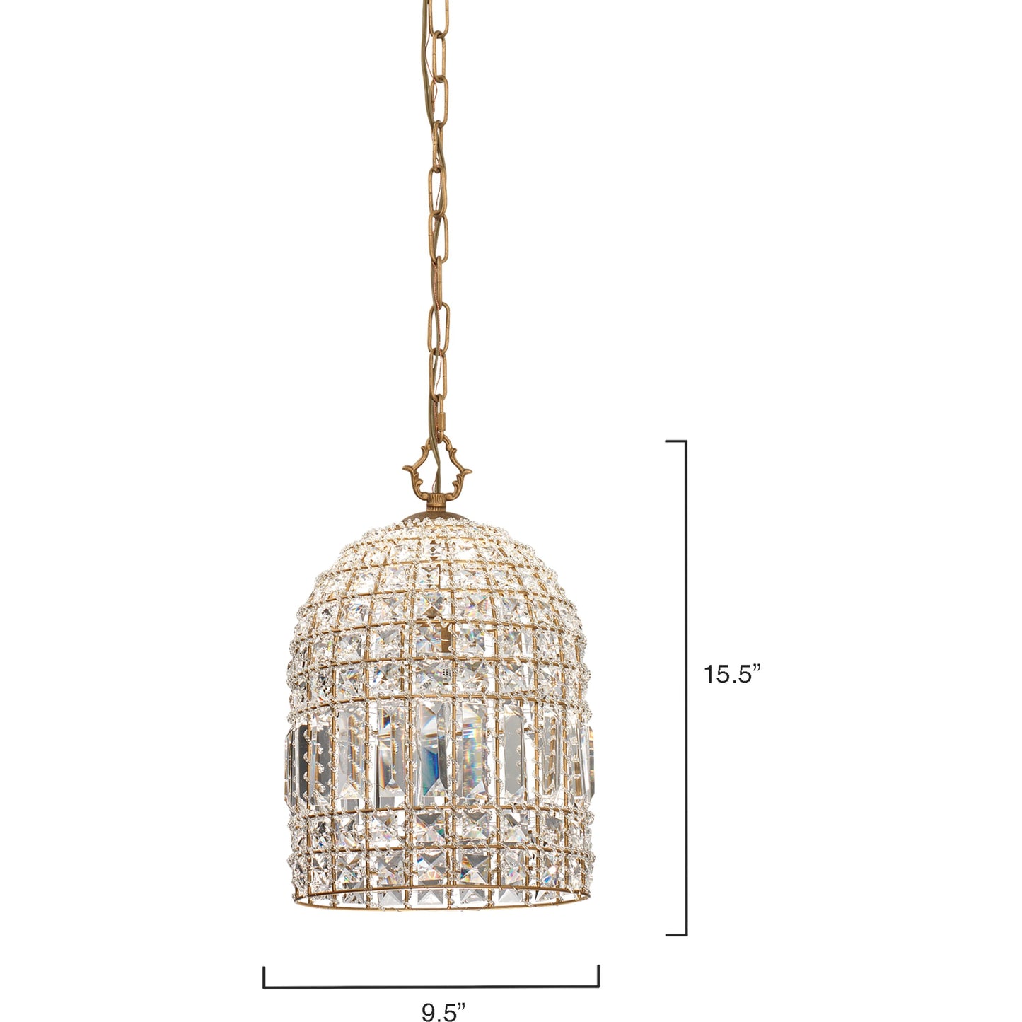 002 SR-707880 | Additional Silo | Crystal Pendant Chandelier by Lifestyle by JY in antique gold with clear crystals. Made from iron, glass in a transitional style.