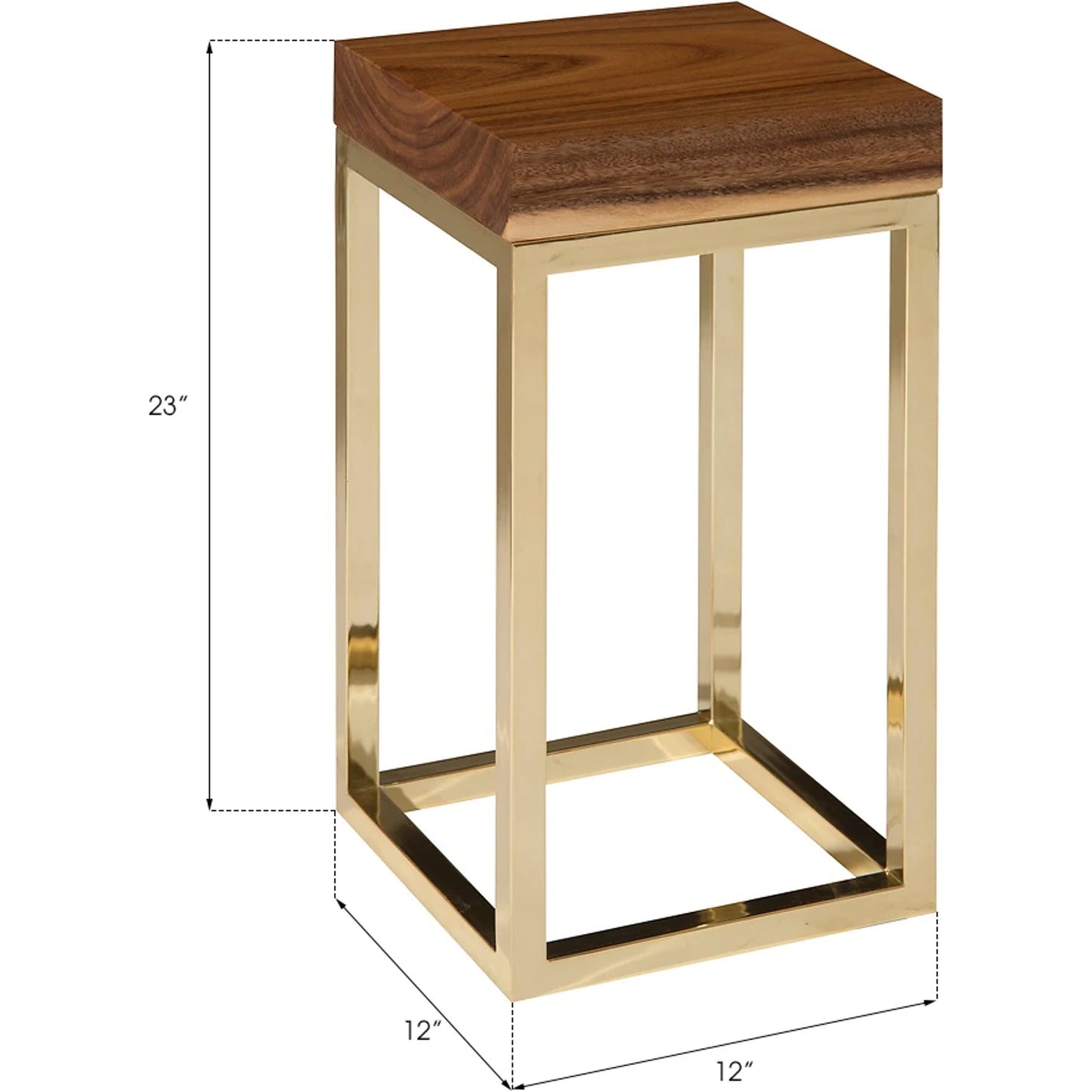 003 SR-820230 | Additional Silo | Chamcha Wood End Table by Phillips Collection in gold, brown and brass, natural. Made from wood in a modern style.