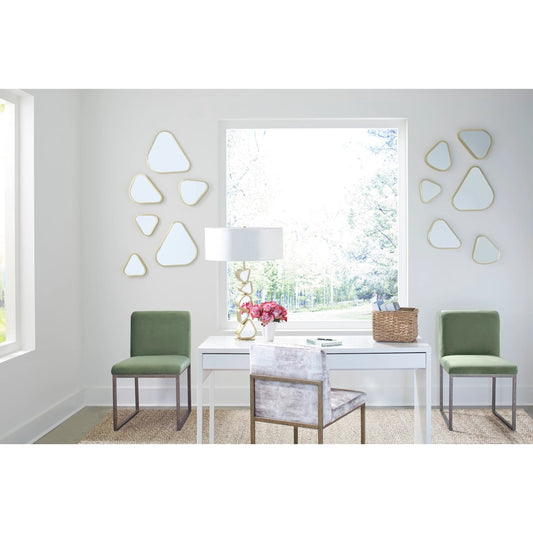 Pebble Mirrors (Set of 4) by Phillips Collection in gold and brushed brass. Made from metal, glass in a cottage & farmhouse style.