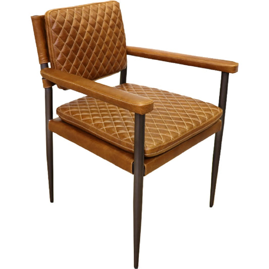000 SI-2534674 | Primary Silo | Capri Top Grain Dining Chair - CHAIR-0115G-1 by Pasargad Home in brown. Made from leather in a unique style.