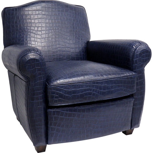 Vicenza Chair by Pasargad Home in blue. Made from leather in a transitional style.