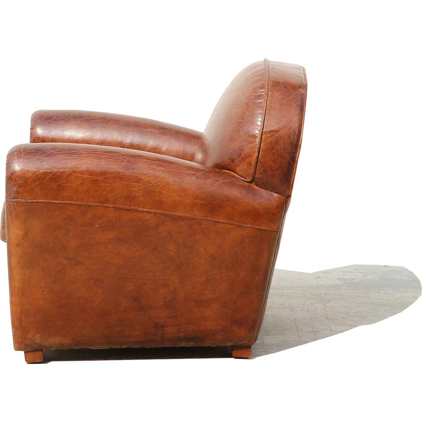 003 SR-702402 | Additional Silo | Genuine Paris Club Chair by Pasargad Home in brown. Made from leather in a rustic style.