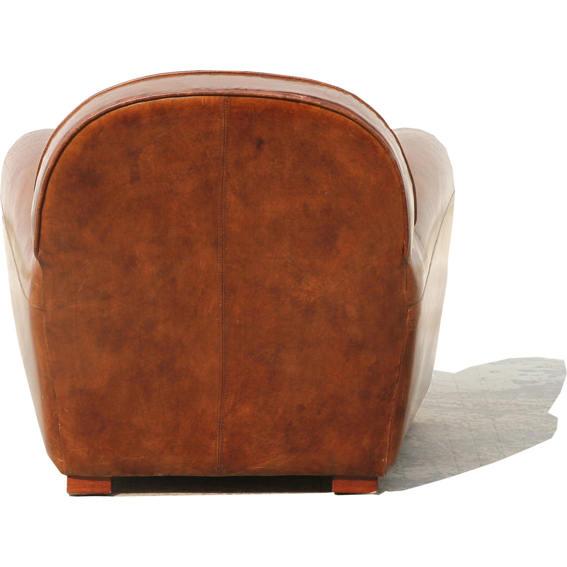 Genuine Paris Club Chair by Pasargad Home in brown. Made from leather in a rustic style.