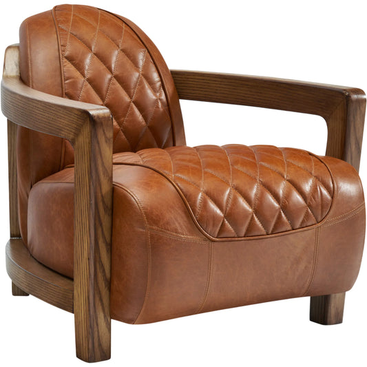 000 SI-2534681 | Primary Silo | Ethan Topgrain Lounge Chair - CHAIR-780B by Pasargad Home in brown. Made from leather in a unique style.