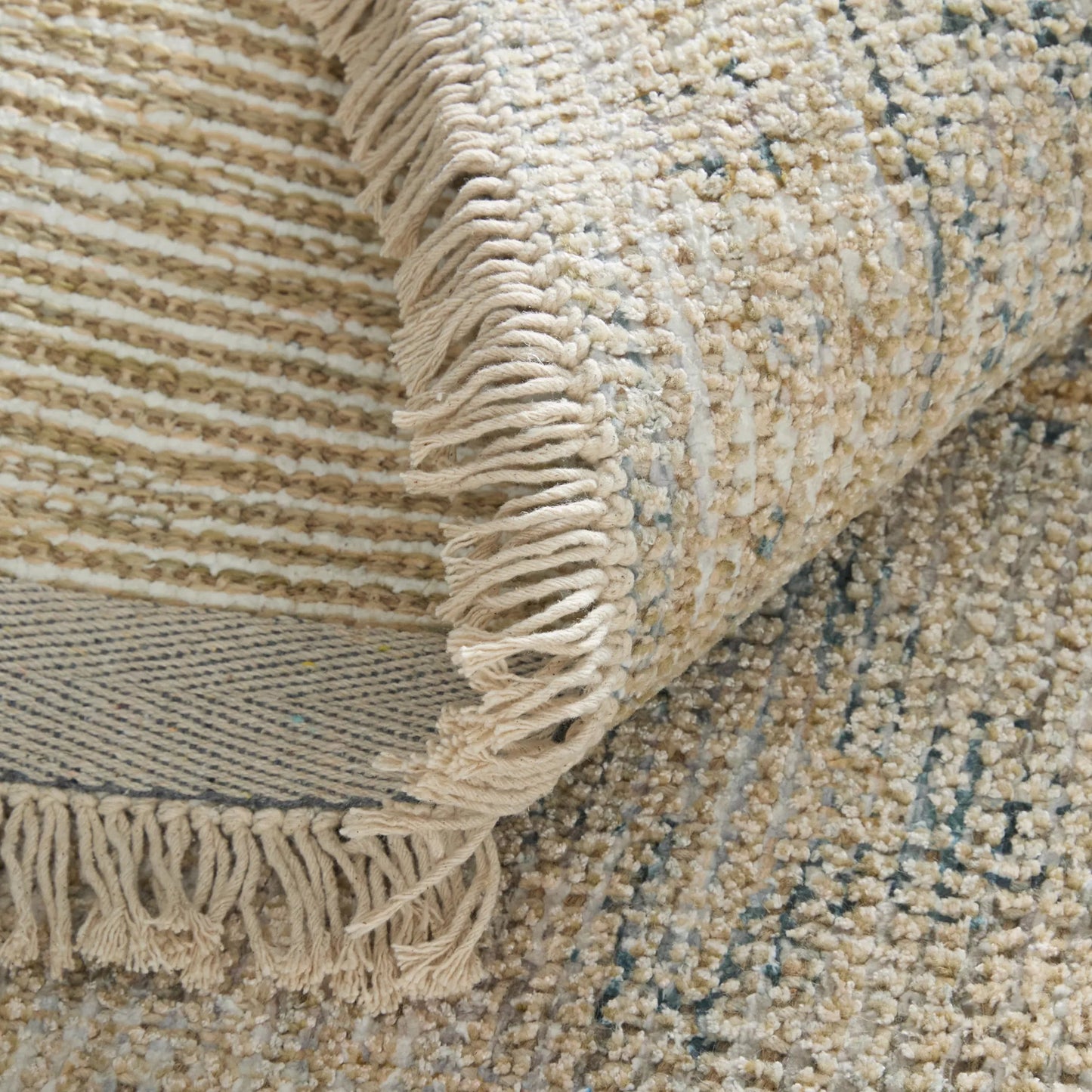 036 SI-1754227 | Closeup | Caldwell Transitional Rug - 8798F by Feizy in tan, gray, gold. Made from wool, viscose in a unique style.