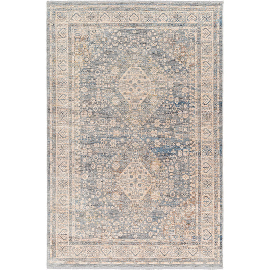 Chicago Rug - 31157 by Livabliss in slate, light beige, burnt orange, blue, rust. Made from main: 100% polyester in a unique style.