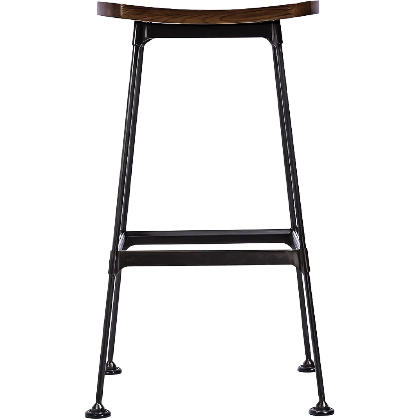 001 SI-2448714 | Primary Silo | Arthur Bar Stool, Wooden Seat by Zentique in matte black steel, dark brown wood. Made from steel, wood in a unique style.