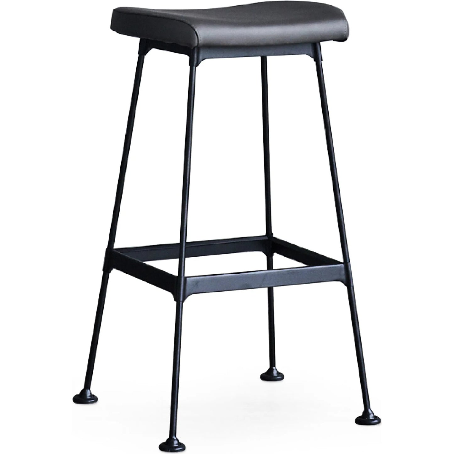 001 SI-2448713 | Primary Silo | Arthur Bar Stool, PU Seat by Zentique in matte black steel, dark grey pu. Made from steel, pu leather in a unique style.