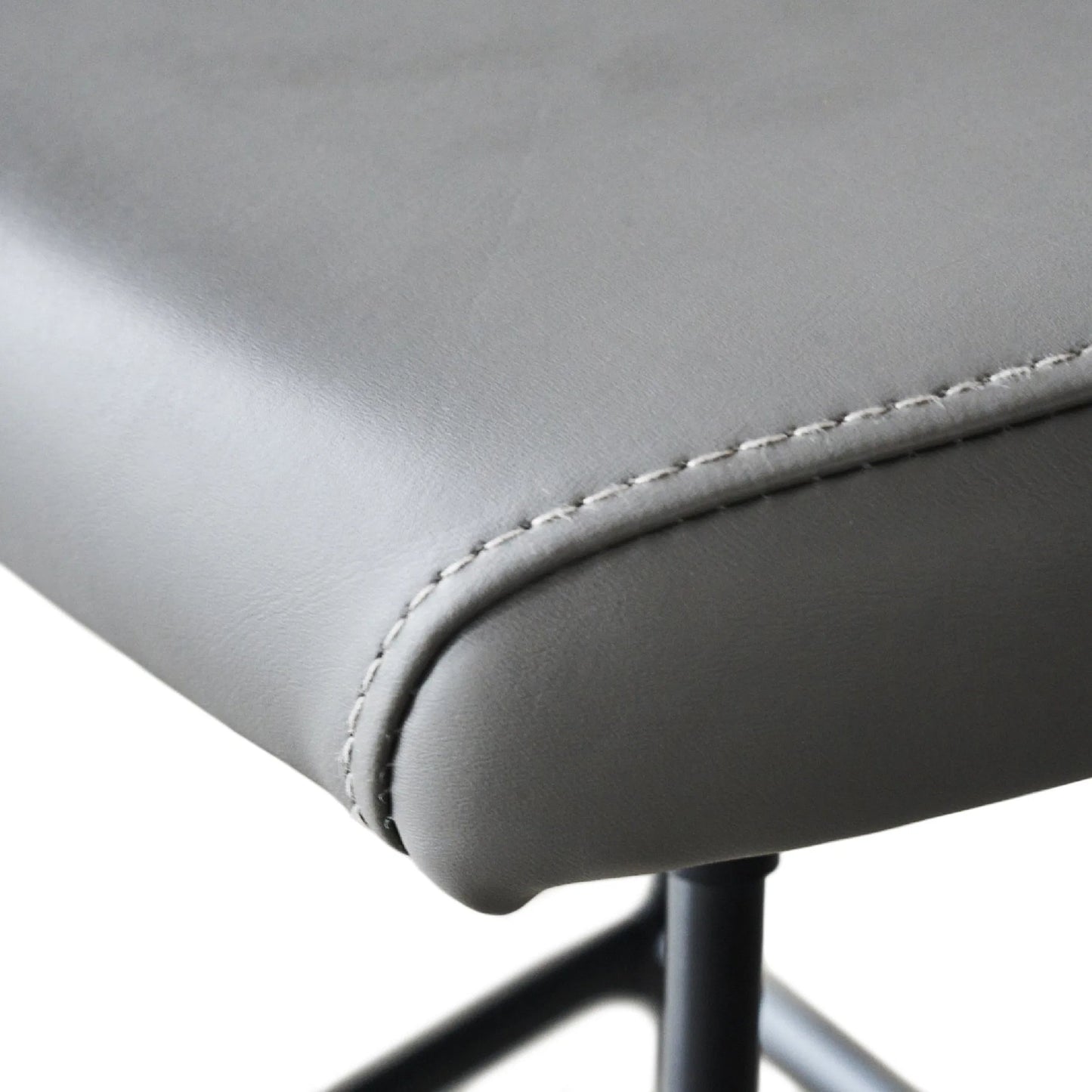 003 SI-2448713 | Additional Silo | Arthur Bar Stool, PU Seat by Zentique in matte black steel, dark grey pu. Made from steel, pu leather in a unique style.