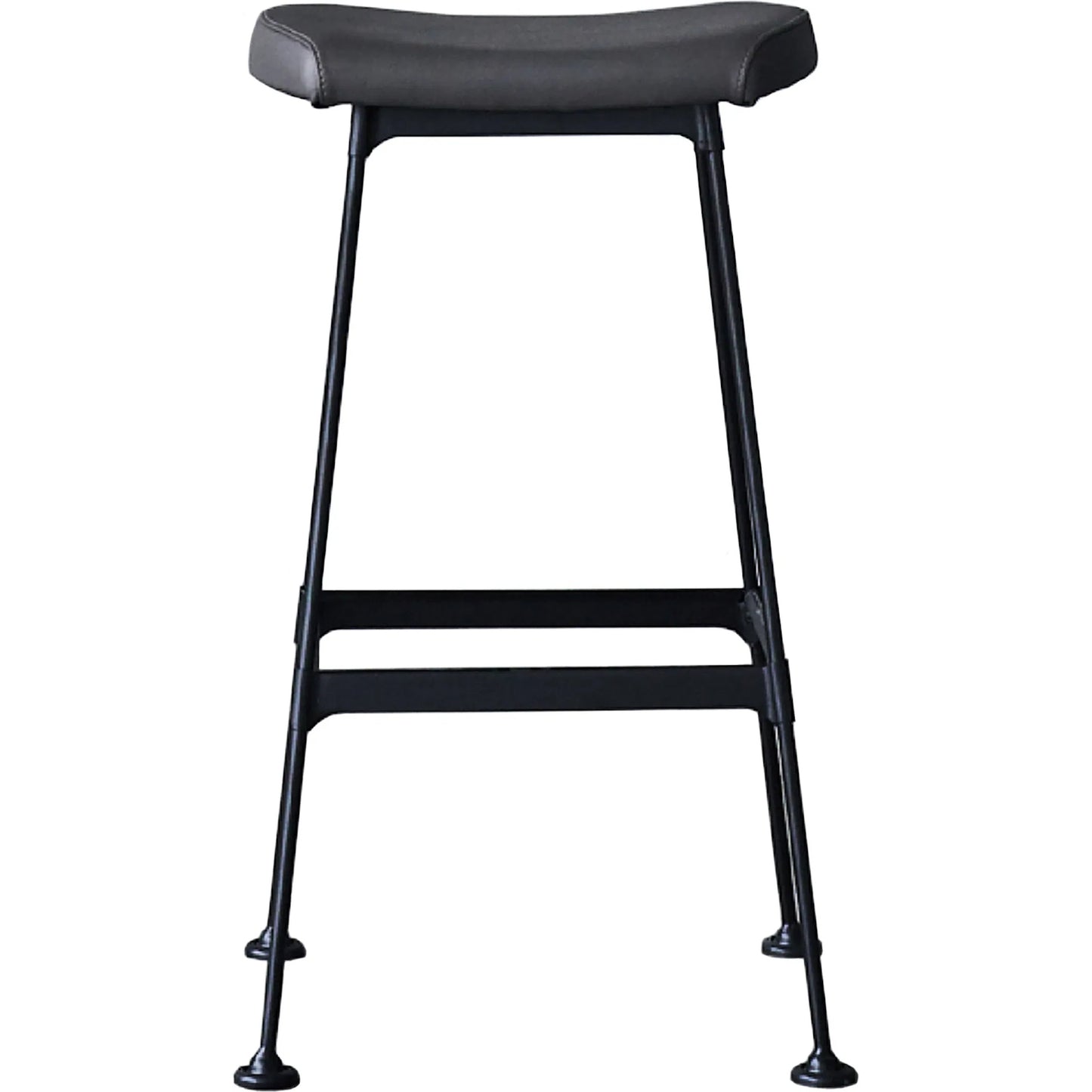 002 SI-2448713 | Additional Silo | Arthur Bar Stool, PU Seat by Zentique in matte black steel, dark grey pu. Made from steel, pu leather in a unique style.