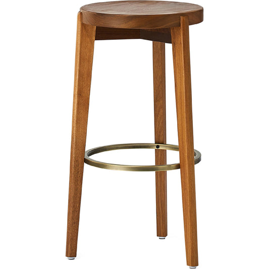 Ambrose Stool by Zentique in solid wood, bronze stainless steel. Made from solid wood, stainless steel in a transitional style.