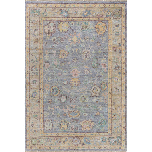 Chennai Rug - 495670 by Surya in slate gray, mustard yellow, coral, sky blue, olive green, blush pink, ivory. Made from silk in a unique style.