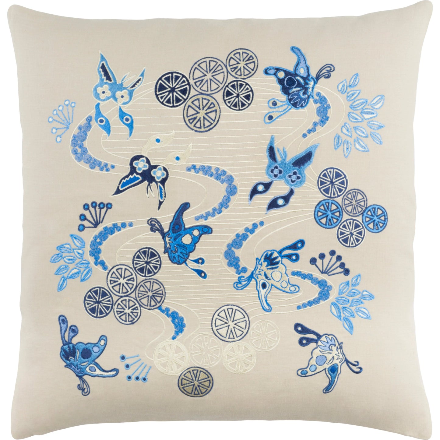 003 SI-2044787,SI-2044788,SI-2044789 | Additional Silo | Chinese River Pillow - 11885 by Surya. Made from front: 55% linen, 45% cotton, back: 55% linen in a modern style.