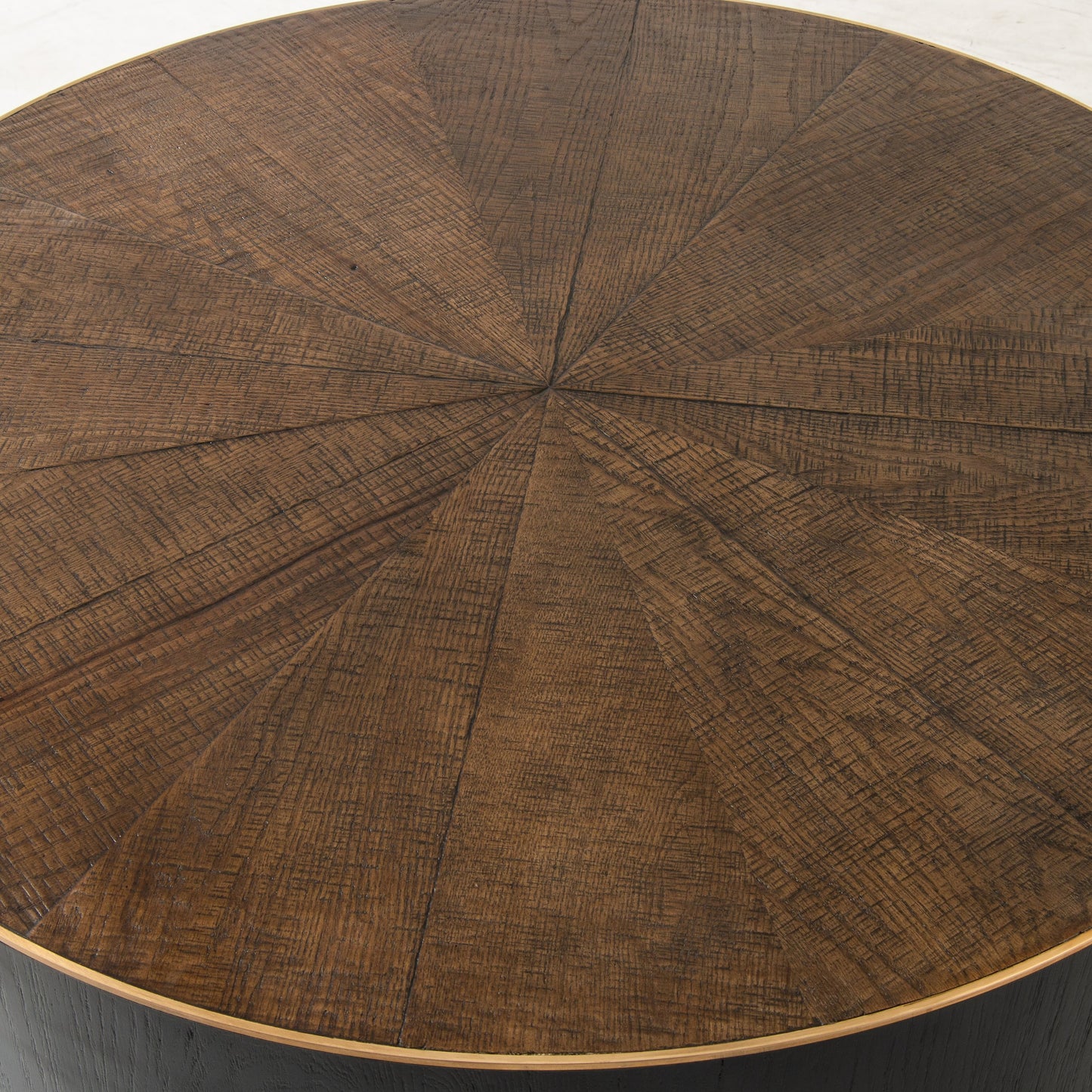 009 S-258355 | Additional Silo | Perry Coffee Table by Four Hands in ebony, light ebony and bright brass clad, ebony, light ebony. Made from solid oak, brass in a cottage & farmhouse style.