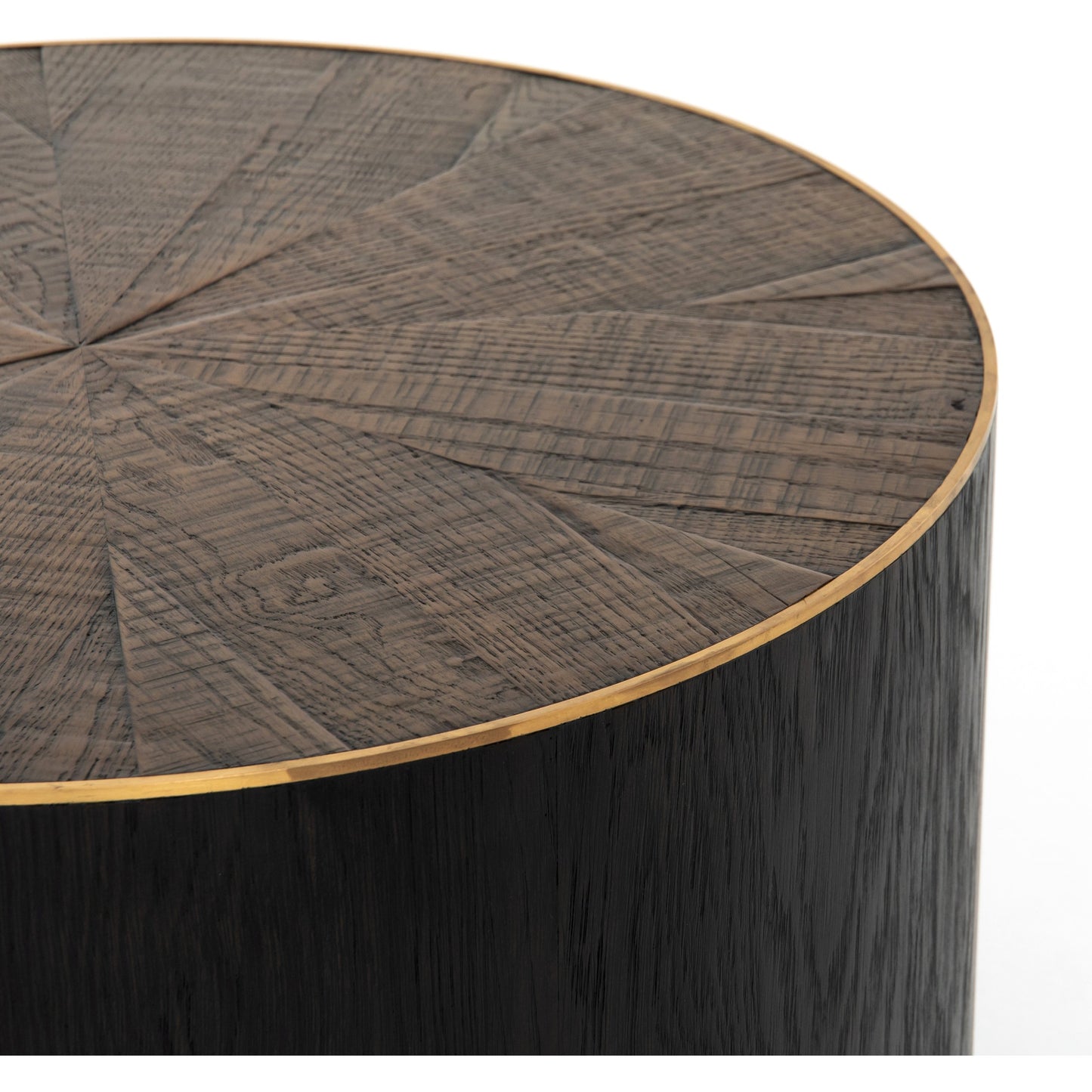 005 SR-369172 | Additional Silo | Perry Bunching Table by Four Hands in bright brass clad, ebony. Made from solid oak, brass in a eclectic & global style.