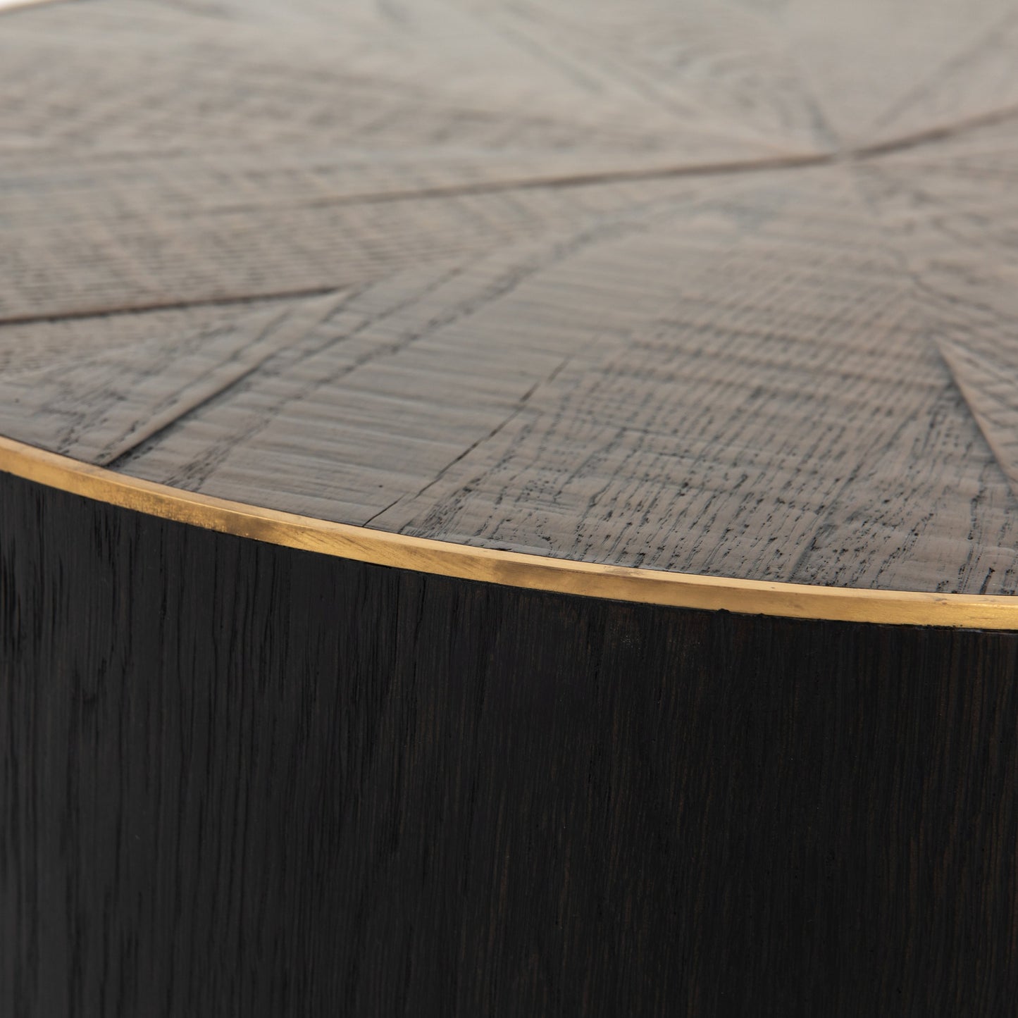 006 SR-369172 | Additional Silo | Perry Bunching Table by Four Hands in bright brass clad, ebony. Made from solid oak, brass in a eclectic & global style.