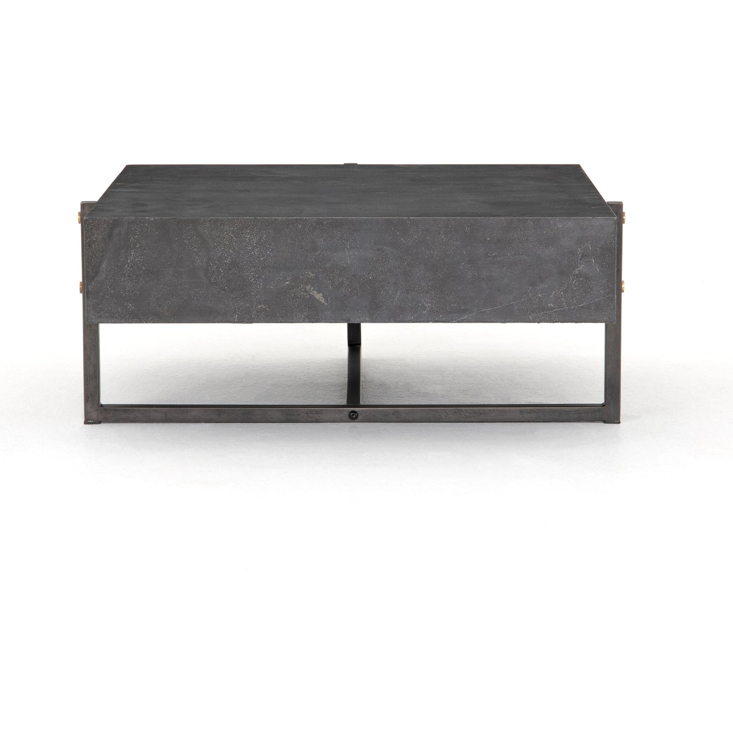 013 SI-1715804 | Additional Silo | Keppler Square Coffee Table by Four Hands in light rustic black, bluestone and light rustic black, blue stone. Made from bluestone, iron, hd metal in a modern style.