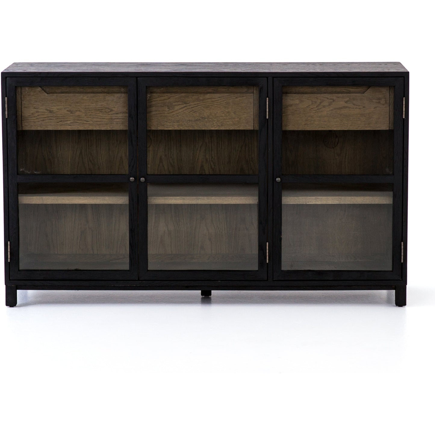 003 SR-369139 | Additional Silo | Millie Sideboard by Four Hands in matte black, drifted oak. Made from unique in a modern style.