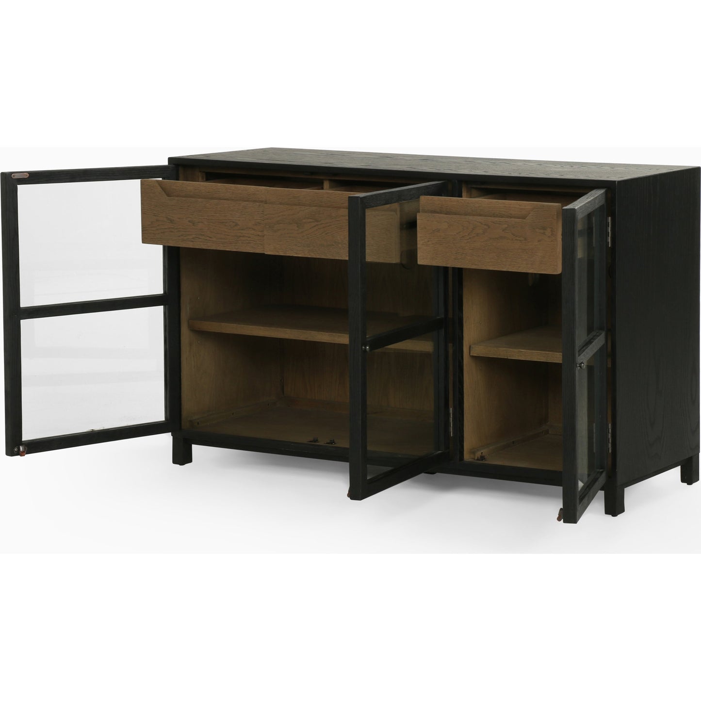 011 SR-369139 | Additional Silo | Millie Sideboard by Four Hands in matte black, drifted oak. Made from unique in a modern style.