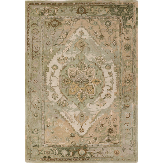 Citrine CIT21 Rug by Jaipur Living in green, taupe. Made from 60% wool 40% viscose in a unique style.
