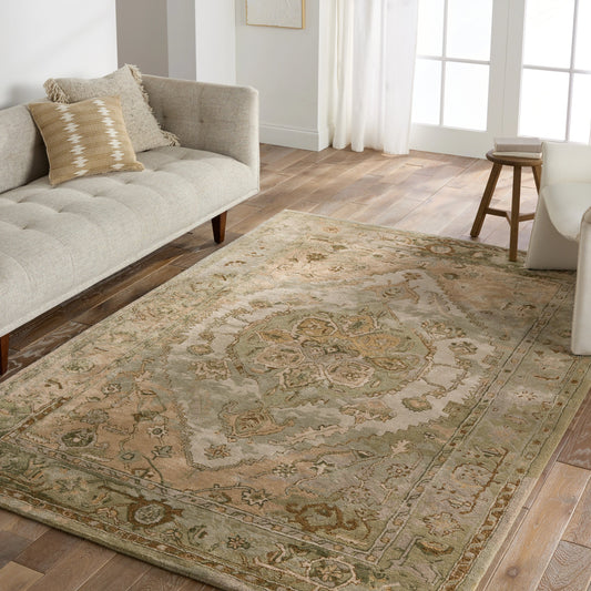 Citrine CIT21 Rug by Jaipur Living in green, taupe. Made from 60% wool 40% viscose in a unique style.