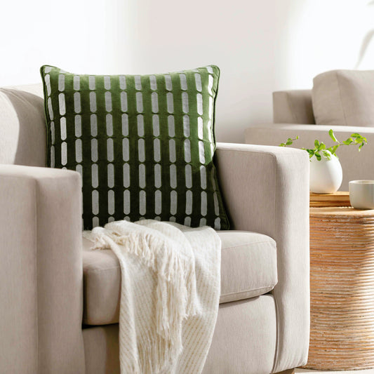 Connecticut Pillow - 486004 by Surya. Made from front: 100% cotton, back: 100% cotton in a modern style.