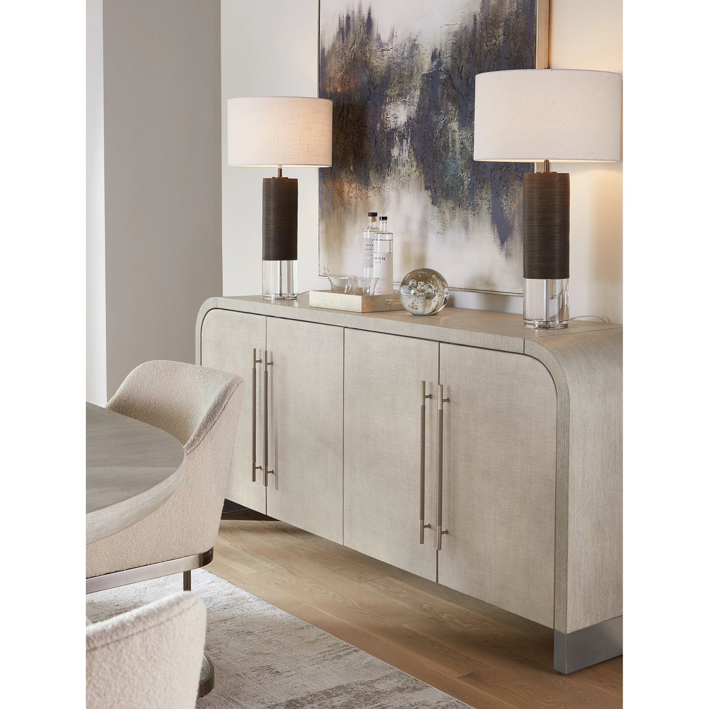 011 SI-2133639 | Lifestyle | Modern Mood Buffet by Hooker Furniture. Made from oak veneers, raffia in a modern style.