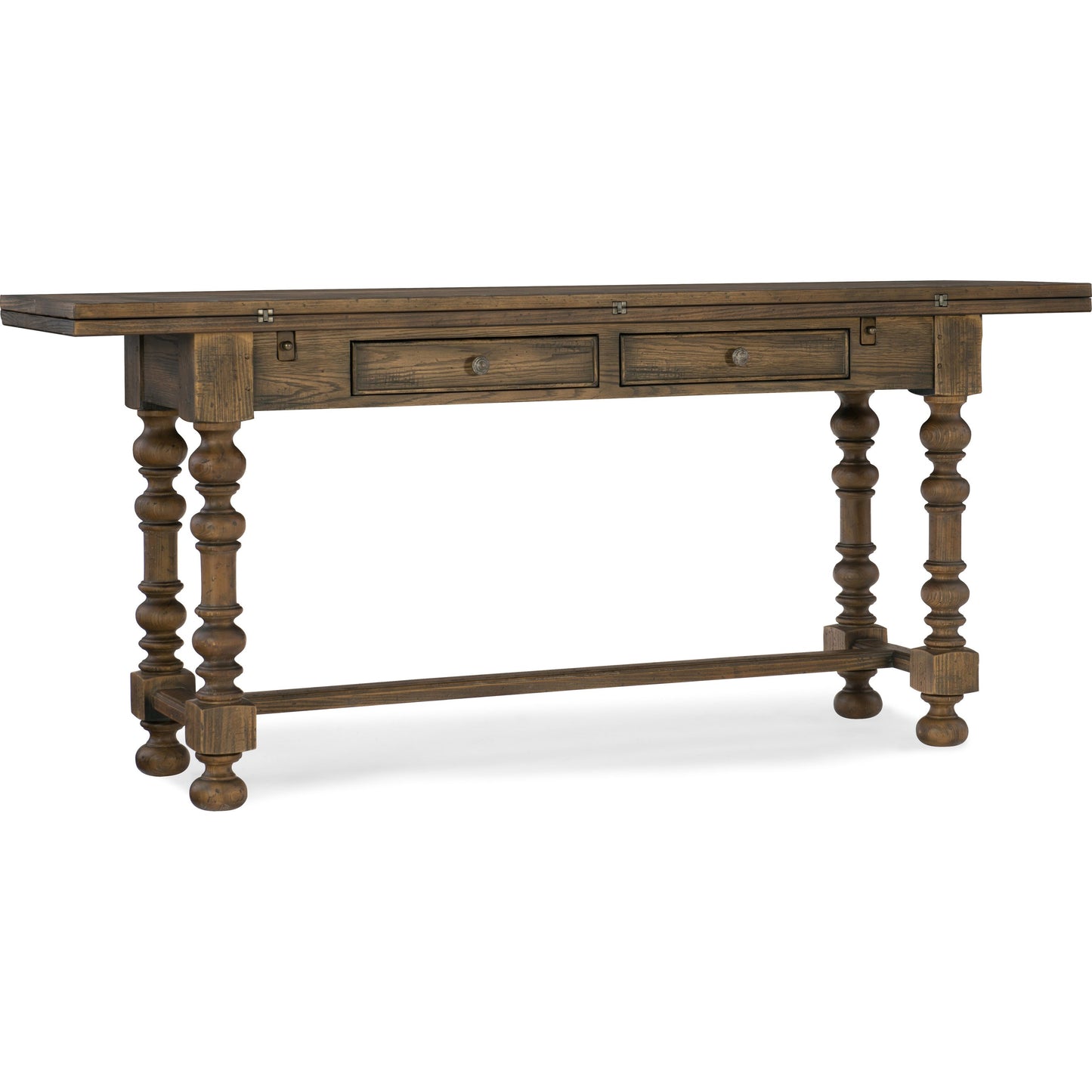 001 SI-1748411 | Primary Silo | Bluewind Flip-Top Console Table by Hooker Furniture in saddle brown. Made from white oak veneers in a traditional style.
