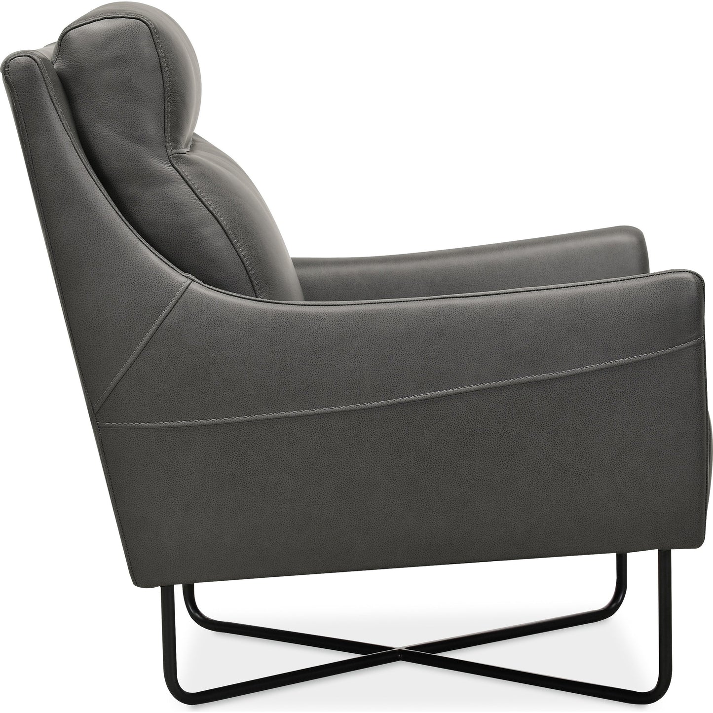 002 SI-1748826 | Additional Silo | Efron Club Chair by Hooker Furniture in rangers gravel. Made from leather in a traditional style.