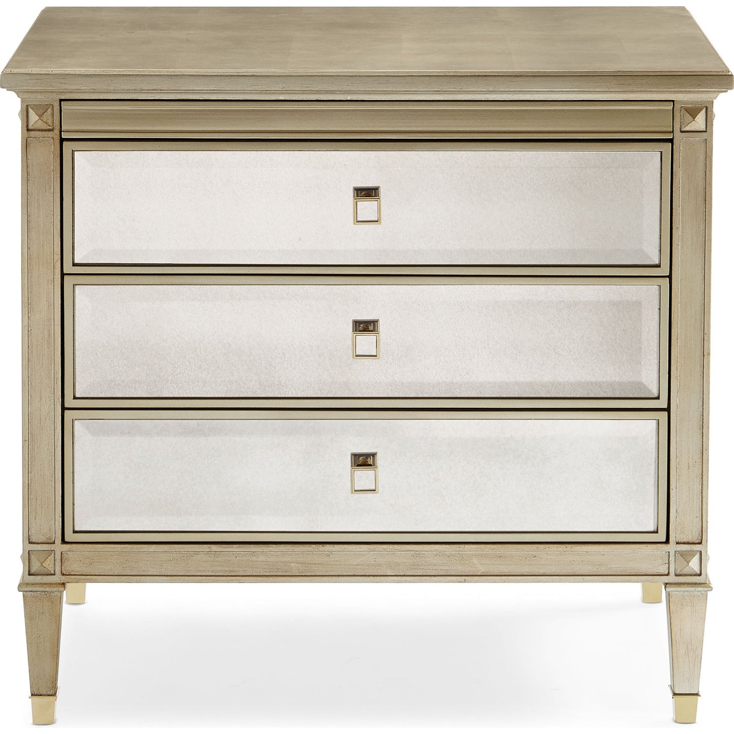 002 SR-768430 | Additional Silo | A Classic Beauty Chest by Caracole in silver and auric, gold bullion paint. Made from birch, maple, pine in a traditional style.