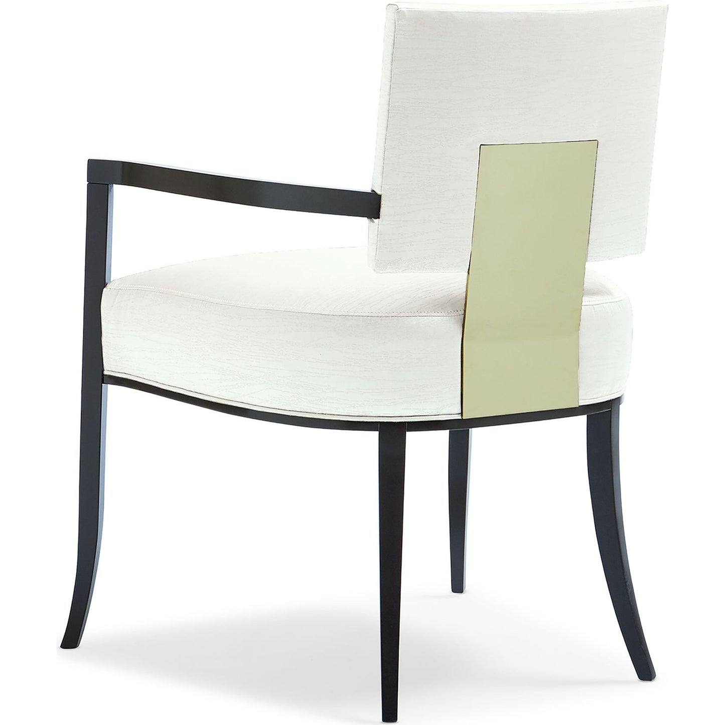 002 SR-769018 | Additional Silo | Reserved Seating Armchair by Caracole in gold and seal skin, whisper of gold. Made from birch in a transitional style.